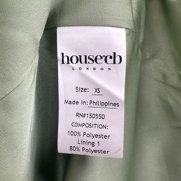 House of CB‎ Lulu Drape Satin Boned Corset Pistachio Green Midi Dress Size XS - Picture 8 of 10